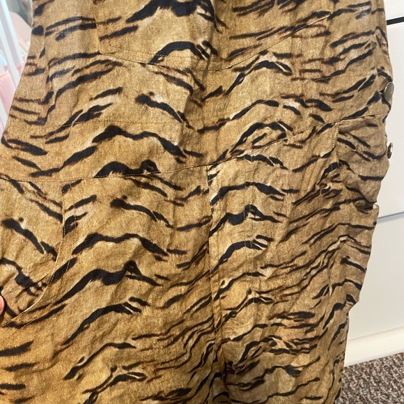 WeWoreWhat Brown Tiger Print overalls. She needs a new home! So cute! - Picture 2 of 4